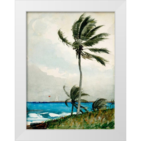 Palm Tree, Nassau White Modern Wood Framed Art Print by Homer, Winslow