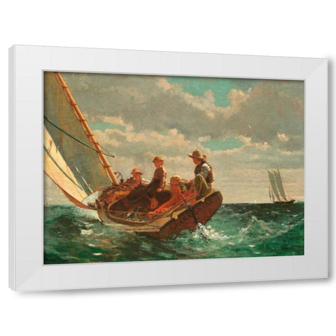 Breezing Up (A Fair Wind) White Modern Wood Framed Art Print by Homer, Winslow