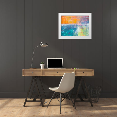 Sole Cielo Mare White Modern Wood Framed Art Print by Corrado, Italo