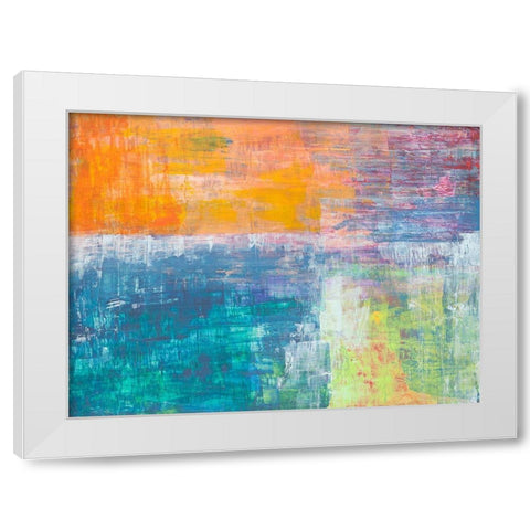 Sole Cielo Mare White Modern Wood Framed Art Print by Corrado, Italo