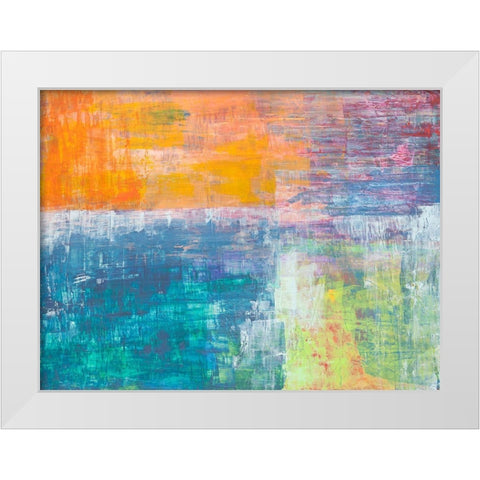 Sole Cielo Mare White Modern Wood Framed Art Print by Corrado, Italo