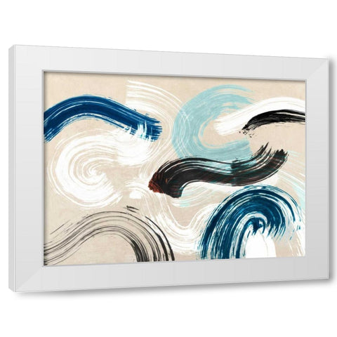 Waves White Modern Wood Framed Art Print by Ikeda, Haru
