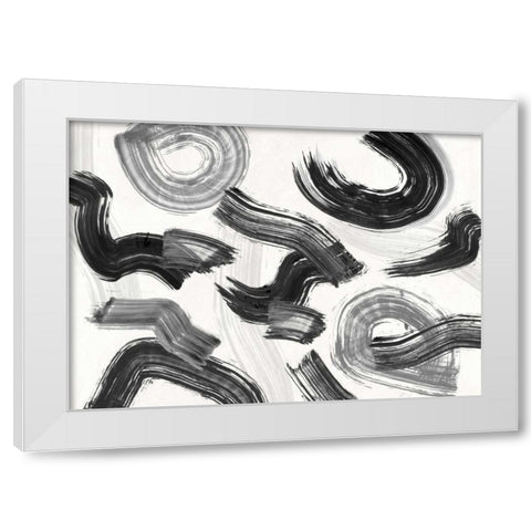 Happening White Modern Wood Framed Art Print by Ikeda, Haru
