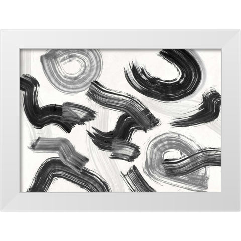 Happening White Modern Wood Framed Art Print by Ikeda, Haru