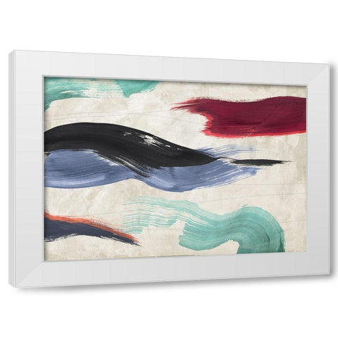 Waves of Colors White Modern Wood Framed Art Print by Ikeda, Haru