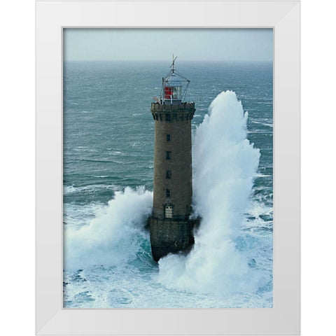 Kereon White Modern Wood Framed Art Print by Guichard, Jean