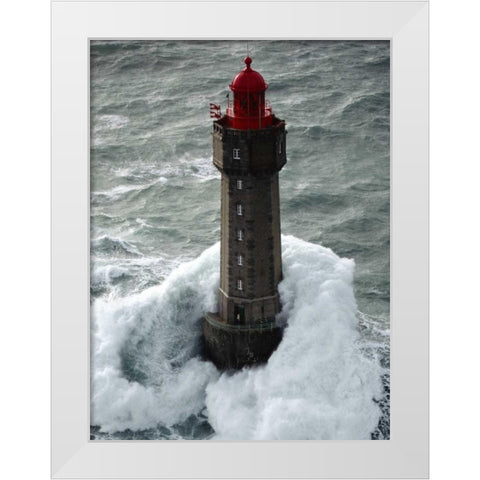 La Jument White Modern Wood Framed Art Print by Guichard, Jean