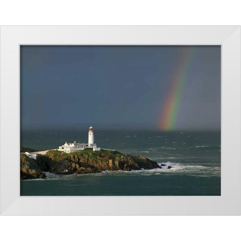 Rainbow over Fanad-Head Ireland White Modern Wood Framed Art Print by Guichard, Jean