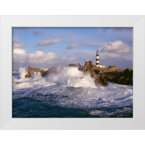 Phare du Creac h White Modern Wood Framed Art Print by Guichard, Jean
