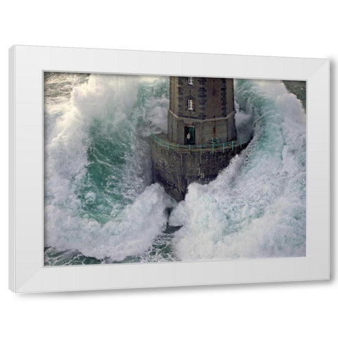 La Jument White Modern Wood Framed Art Print by Guichard, Jean