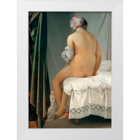 La Baigneuse Valpincon White Modern Wood Framed Art Print by Ingres, Jean-Auguste-Dominique