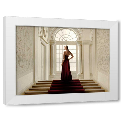 Remembering the Dance White Modern Wood Framed Art Print by Silver, John