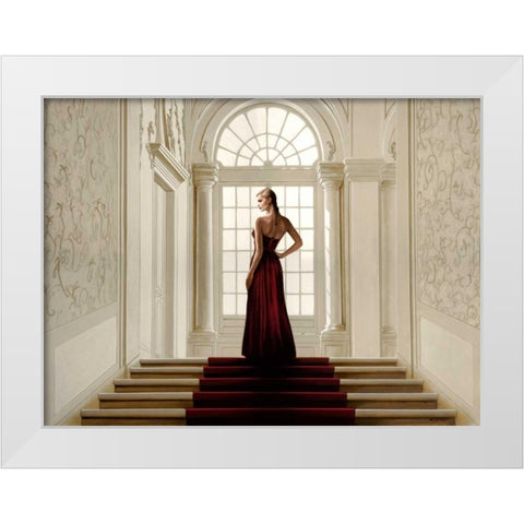 Remembering the Dance White Modern Wood Framed Art Print by Silver, John