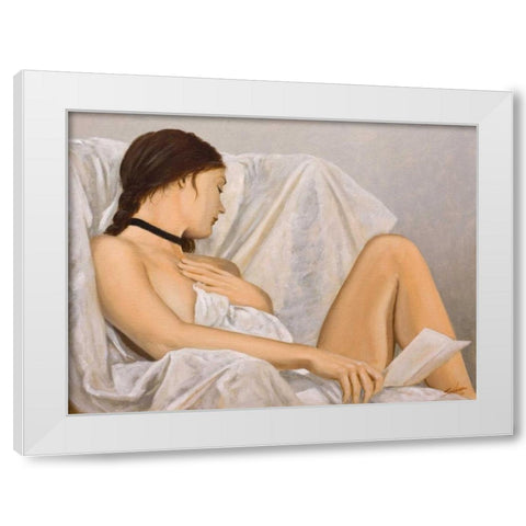 The Letter White Modern Wood Framed Art Print by Silver, John