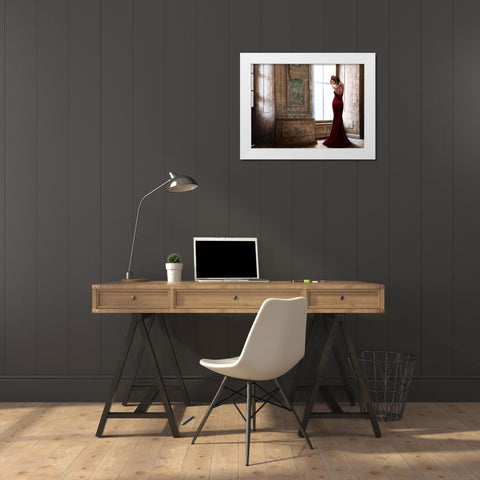 At the Palace White Modern Wood Framed Art Print by Silver, John