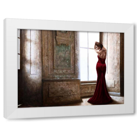 At the Palace White Modern Wood Framed Art Print by Silver, John