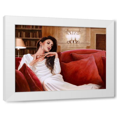 A sweet memory White Modern Wood Framed Art Print by Silver, John