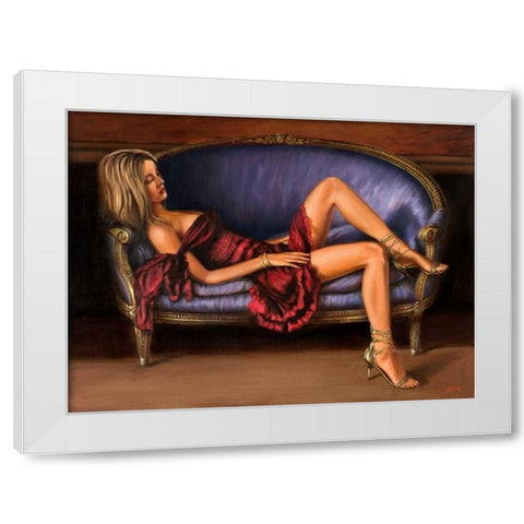 Velvet White Modern Wood Framed Art Print by Silver, John