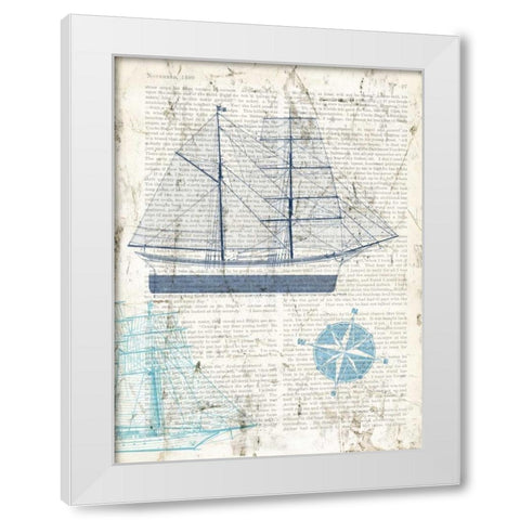 Classic Sailing I White Modern Wood Framed Art Print by Joannoo