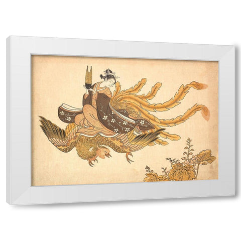 Disguised Immortal White Modern Wood Framed Art Print by Suzuki, Harunobu