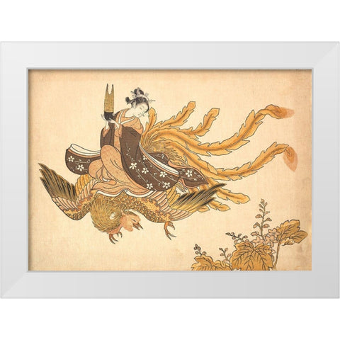Disguised Immortal White Modern Wood Framed Art Print by Suzuki, Harunobu