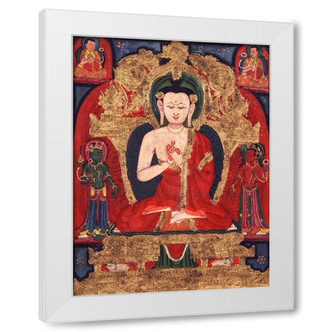 Buddha Vairocana White Modern Wood Framed Art Print by Anonymous