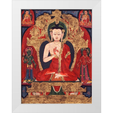 Buddha Vairocana White Modern Wood Framed Art Print by Anonymous