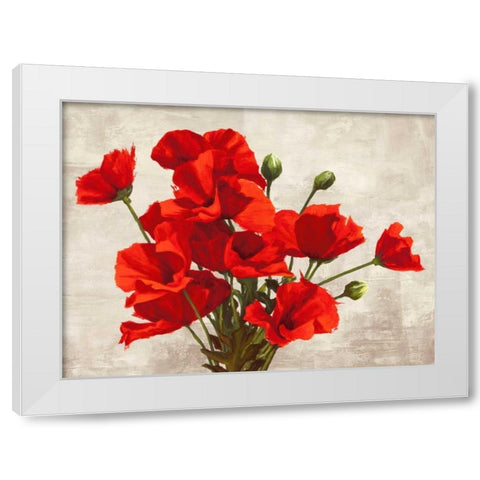 Bouquet of Poppies White Modern Wood Framed Art Print by Thomlinson, Jenny