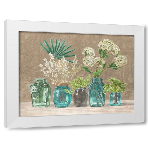 Spring Arrangement II - neutral White Modern Wood Framed Art Print by Thomlinson, Jenny