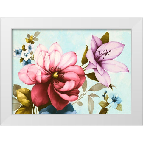 Purple Azaleas White Modern Wood Framed Art Print by Keiko, Rei