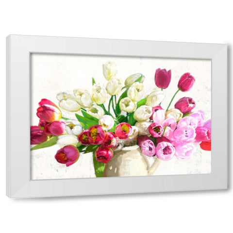 Bouquet on white background White Modern Wood Framed Art Print by Parr, Kelly
