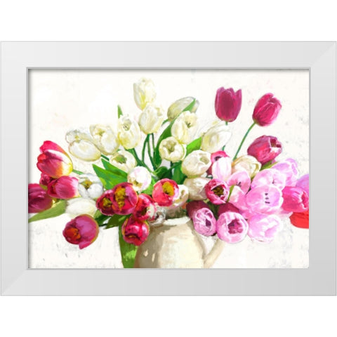 Bouquet on white background White Modern Wood Framed Art Print by Parr, Kelly