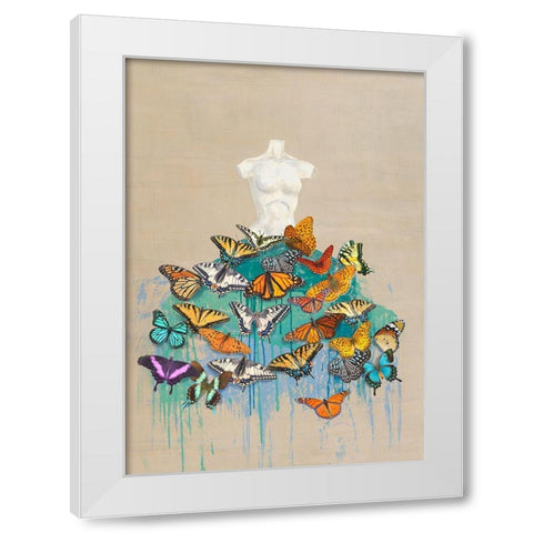 Dress of Butterflies I White Modern Wood Framed Art Print by Parr, Kelly