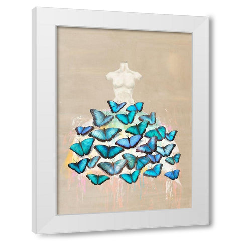 Dress of Butterflies II White Modern Wood Framed Art Print by Parr, Kelly