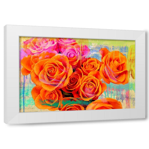 Dripping Roses White Modern Wood Framed Art Print by Parr, Kelly