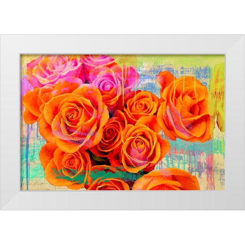 Dripping Roses White Modern Wood Framed Art Print by Parr, Kelly