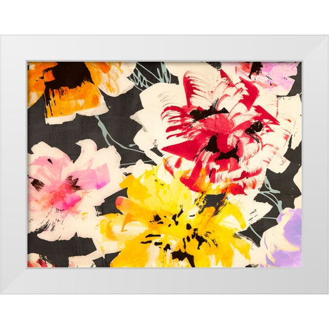 Neon Flowers II (detail) White Modern Wood Framed Art Print by Parr, Kelly