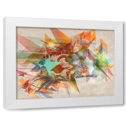 Machinery in Motion White Modern Wood Framed Art Print by Kaj, Rama