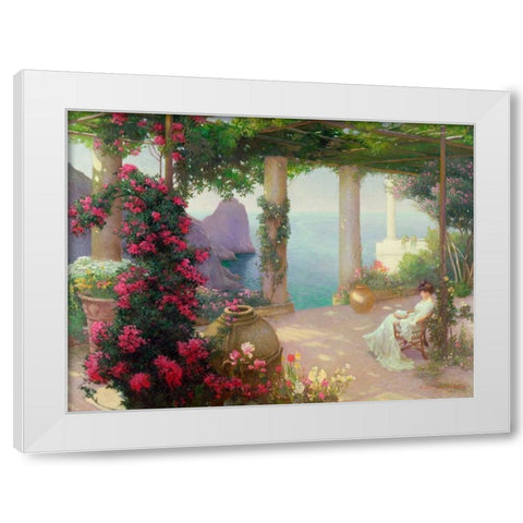 The Terrace Capri White Modern Wood Framed Art Print by Schuster, Karl Maria