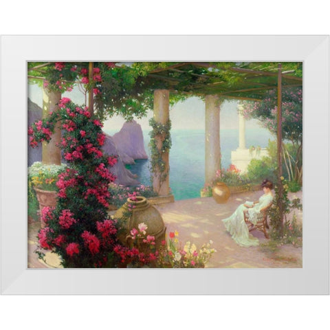 The Terrace Capri White Modern Wood Framed Art Print by Schuster, Karl Maria