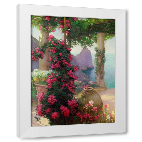 The Terrace, Capri (detail) White Modern Wood Framed Art Print by Schuster, Karl Maria