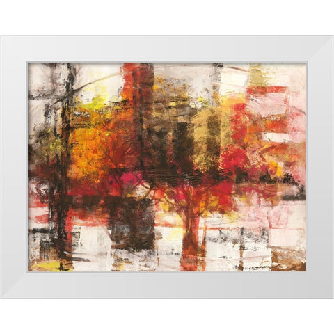 Astratto cremisi White Modern Wood Framed Art Print by Lucas