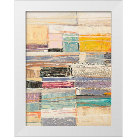 Athmo White Modern Wood Framed Art Print by Lucas