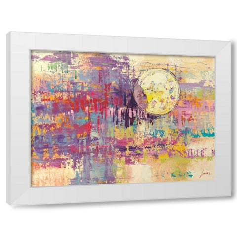 Luna crescente White Modern Wood Framed Art Print by Lucas