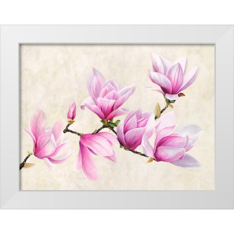 Ramo di magnolia White Modern Wood Framed Art Print by Villa, Luca