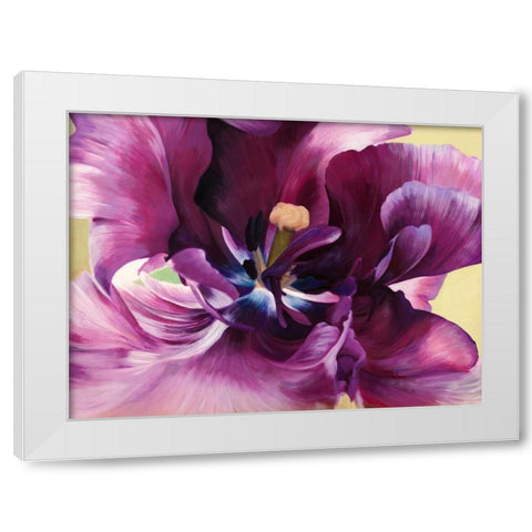 Purple tulip close-up White Modern Wood Framed Art Print by Villa, Luca
