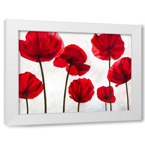 Red Friends White Modern Wood Framed Art Print by Villa, Luca