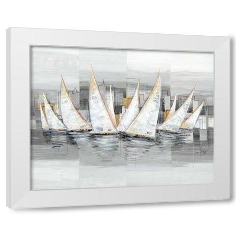 Regata White Modern Wood Framed Art Print by Florio, Luigi