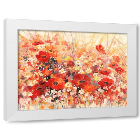 Campo di fiori White Modern Wood Framed Art Print by Florio, Luigi