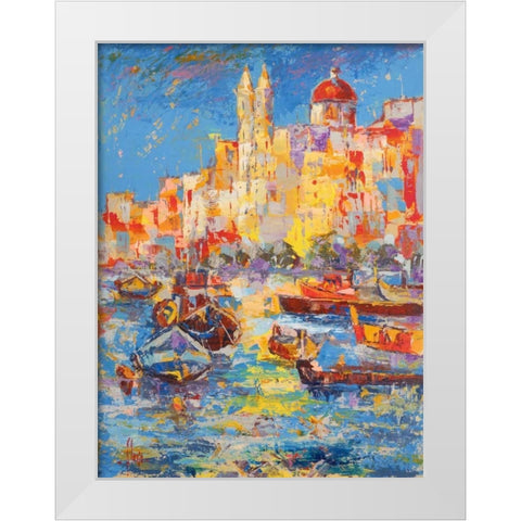 Malta White Modern Wood Framed Art Print by Florio, Luigi